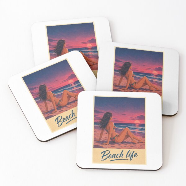 Item preview, Beach Life Pink Sunset - Retro Tropical Paradise designed and sold by Beyond Destinations.