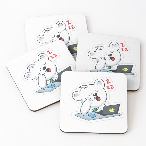 Item preview, Sleepy Work Bear – Cute Tired Office Animal Sticker designed and sold by Jyotisima8929.
