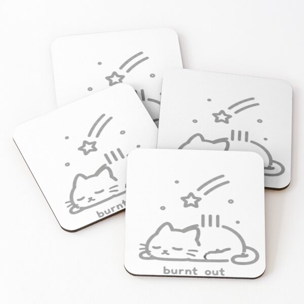Item preview, Burnt Out Cat – Minimalist Grey Aesthetic Tired Cat Design designed and sold by Velora Design .