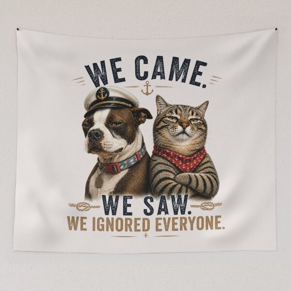 Item preview, We Came We Saw We Ignored Everyone – Funny Dog Cat Captain Nautical Design | Pet Lover Humor Graphic designed and sold by MWSailingClub.