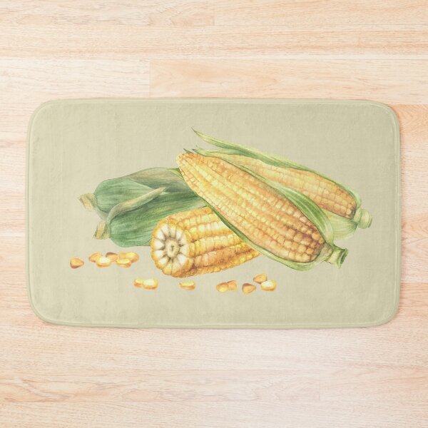 Item preview, Copy of Copy of Corn composition. Yellow sweet cut and whole maize cob, kernel of corn. Watercolor food illustration designed and sold by BartolArt.
