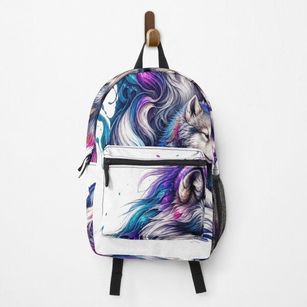 Item preview, Wolf Family Colourful Moon Art designed and sold by InkNovaLab.
