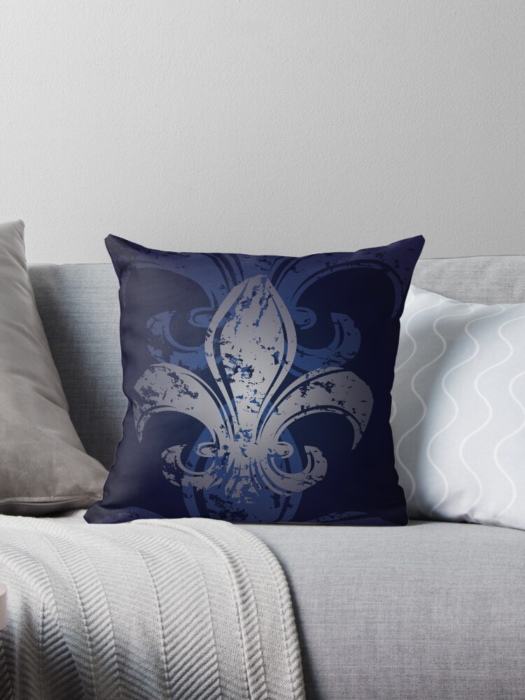 Grunge Fleur De Lis Throw Pillow By Mssleboeuf Redbubble