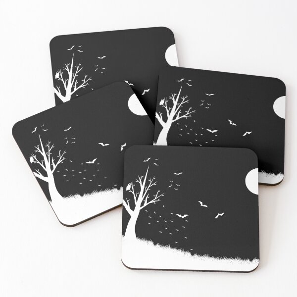 Item preview, Bats, wolf and owl in the nigt forest. Moon designed and sold by ArtEventET.