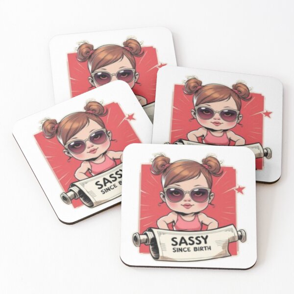 Item preview, Sassy Since Birth – Cute Attitude Girl Sticker with Sunglasses designed and sold by Jyotisima8929.