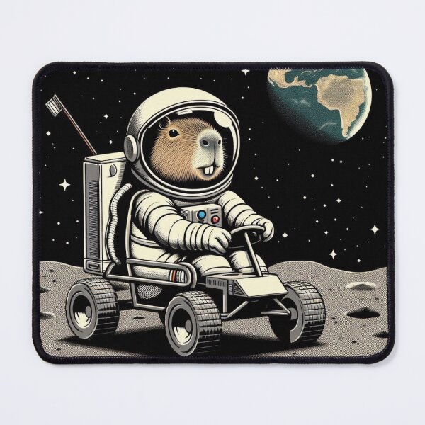 Item preview, Astronaut Capybara – Moon Rover Design designed and sold by Dogandesighn.