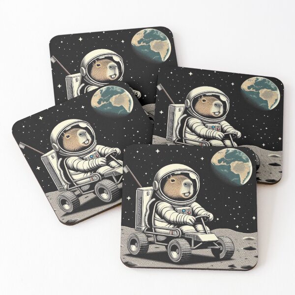 Item preview, Astronaut Capybara – Moon Rover Design designed and sold by Dogandesighn.