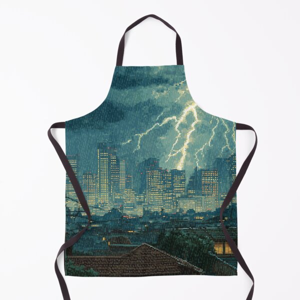 Item preview, Pixel Thunderstorm Over the City designed and sold by Rtymer.