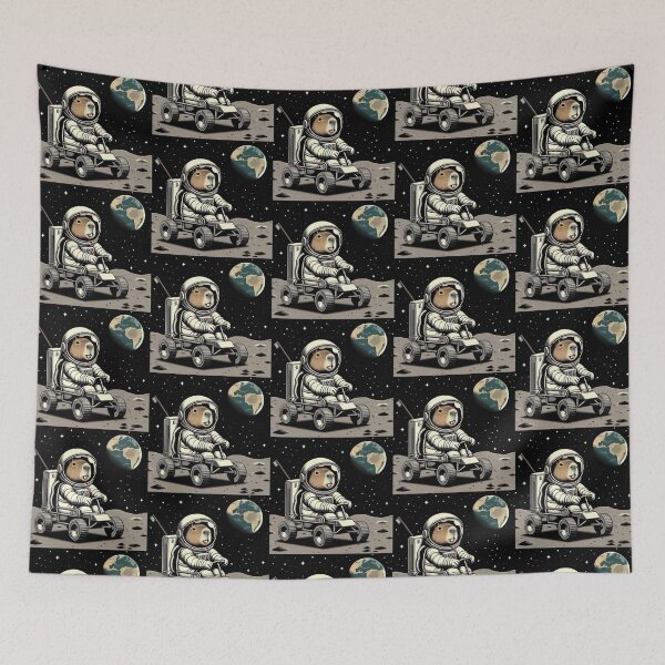 Item preview, Astronaut Capybara – Moon Rover Design designed and sold by Dogandesighn.