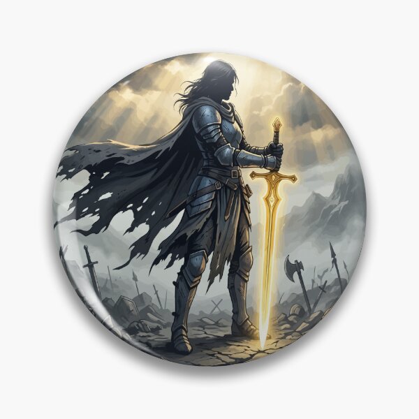 Item preview, Last One Standing Fantasy Warrior Dark Epic Battle Art Poster RPG Gift Design designed and sold by AmazingEG.