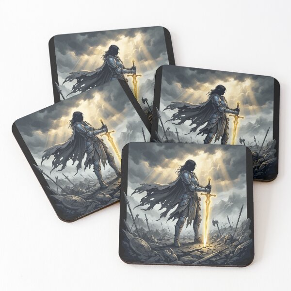 Item preview, Last One Standing Fantasy Warrior Dark Epic Battle Art Poster RPG Gift Design designed and sold by AmazingEG.