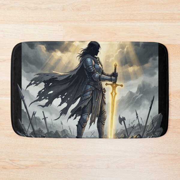Item preview, Last One Standing Fantasy Warrior Dark Epic Battle Art Poster RPG Gift Design designed and sold by AmazingEG.