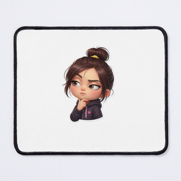 Item preview, Cute Suspicious Girl Sticker PNG | Kawaii Chibi Thinking Emoji | Attitude Cartoon Girl Sticker | Digital Download for WhatsApp & Telegram designed and sold by ashwin131.