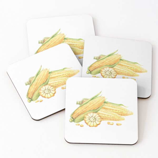 Item preview, Copy of Copy of Copy of Corn composition. Yellow sweet cut and whole maize cob, kernel of corn. Watercolor food illustration designed and sold by BartolArt.
