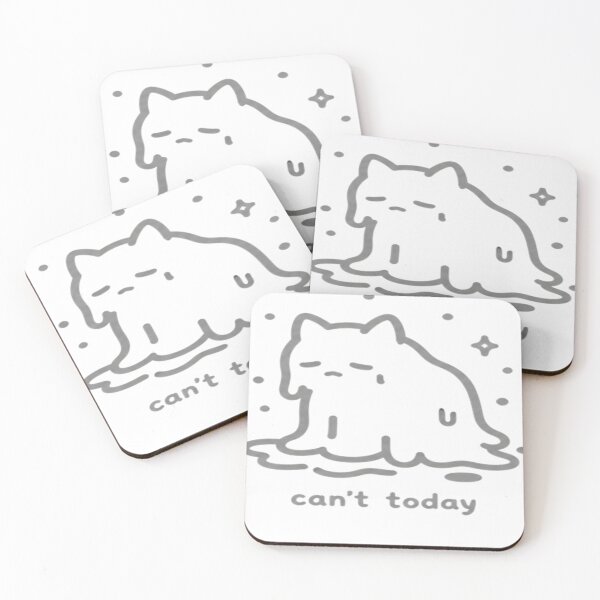 Item preview, Can’t Today Cat – Minimalist Melted Cat Funny Grey Design designed and sold by Velora Design .