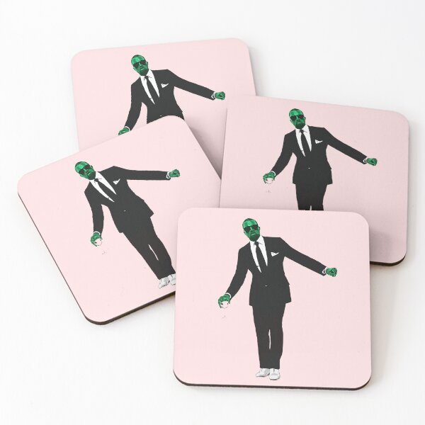 Item preview, Ye in a Black Suit Holding a Wine Glass - Alienated Hip Hop Icon designed and sold by ZERO-MIND.
