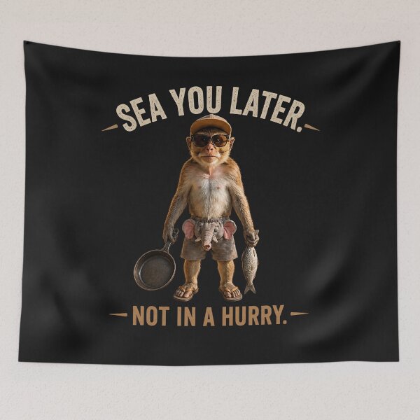 Item preview, Sea You Later – Funny Fishing Monkey Graphic  designed and sold by MWSailingClub.