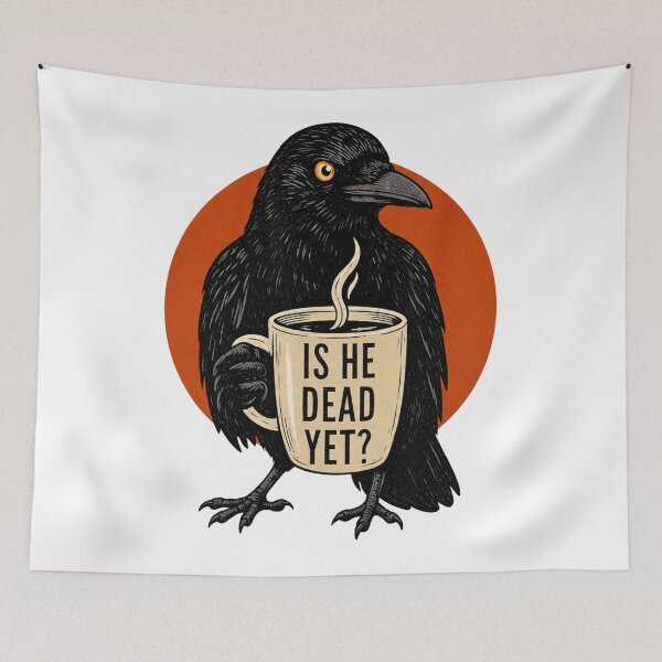 Item preview, is He Vintage Dead Yet Dark Crow Raven Bird Humor Retro designed and sold by Starry Night Creative Art.