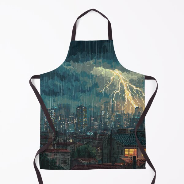 Item preview, Pixel Thunderstorm Over the City designed and sold by Rtymer.