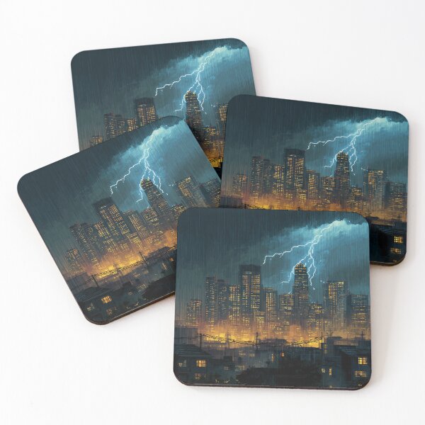Item preview, Pixel Thunderstorm Over the City designed and sold by Rtymer.