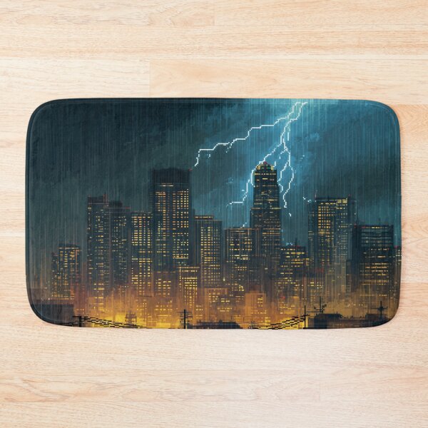 Item preview, Pixel Thunderstorm Over the City designed and sold by Rtymer.