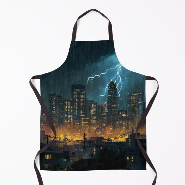 Item preview, Pixel Thunderstorm Over the City designed and sold by Rtymer.