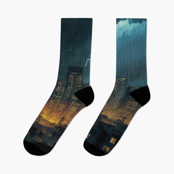 Item preview, Pixel Thunderstorm Over the City designed and sold by Rtymer.