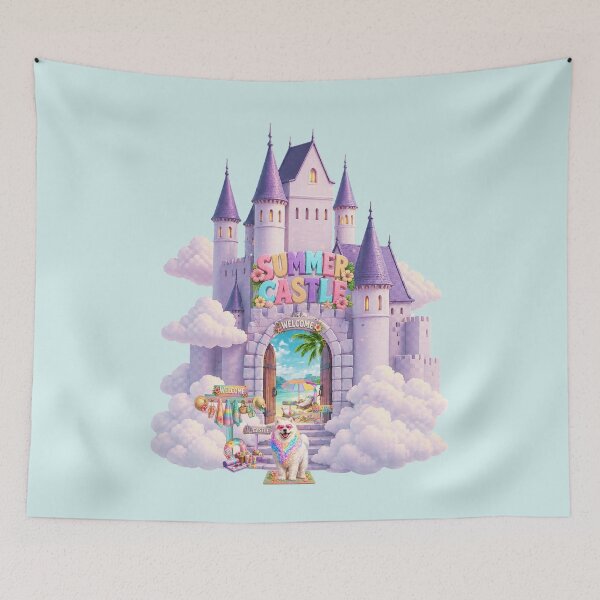 Item preview, Summer Castle Paradise – Cute Rainbow Dog Fantasy Shirt designed and sold by Aimetoi.