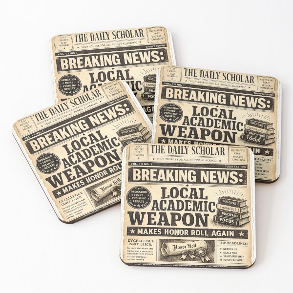 Item preview, Breaking News Academic Weapon Makes Honor Roll – Funny Retro Newspaper Design | Smart Student Gift designed and sold by irfanshikh.