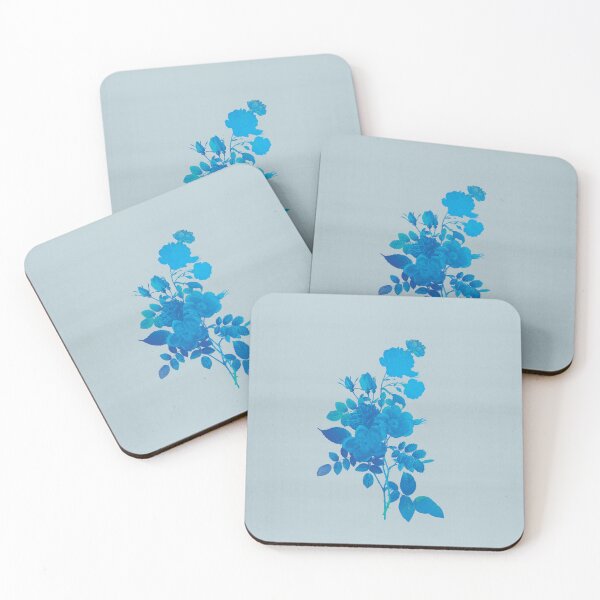 Item preview, Minimal Blue Floral Collage on Grey | Soft Botanical Aesthetic, Vintage Roses, Calm Neutral Design designed and sold by LinneannaArtLab.