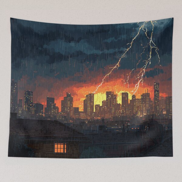 Item preview, Copy of Pixel Thunderstorm Over the City designed and sold by Rtymer.