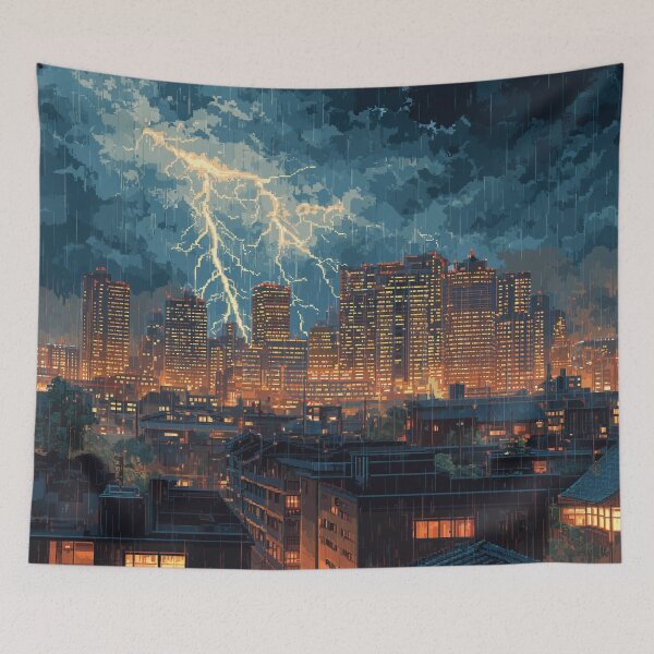 Item preview, Copy of Pixel Thunderstorm Over the City designed and sold by Rtymer.