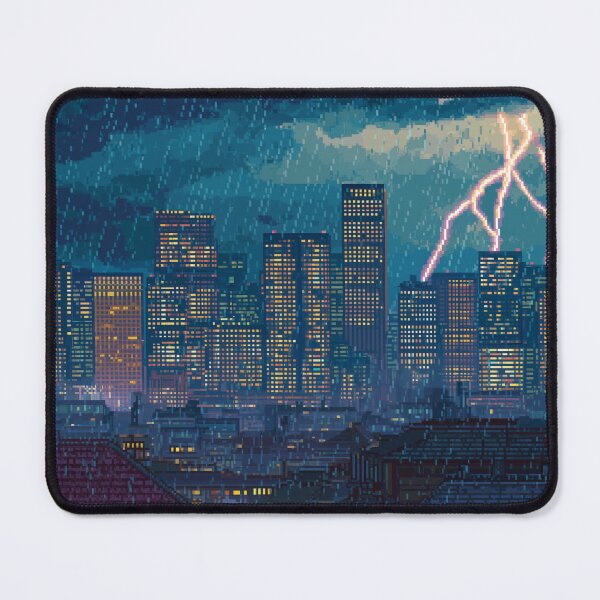 Item preview, Pixel Thunderstorm Over the City designed and sold by Rtymer.