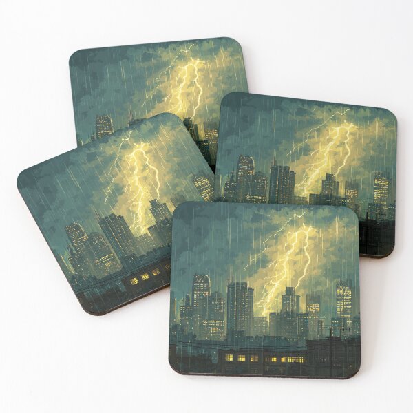 Item preview, Pixel Thunderstorm Over the City designed and sold by Rtymer.