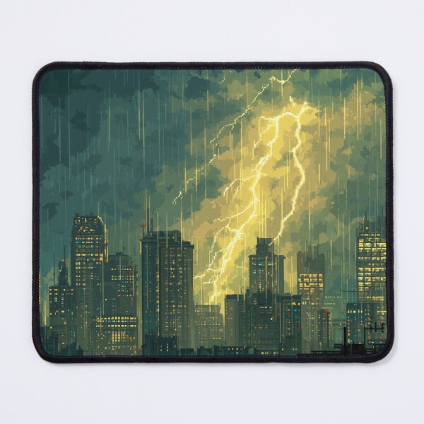 Item preview, Pixel Thunderstorm Over the City designed and sold by Rtymer.