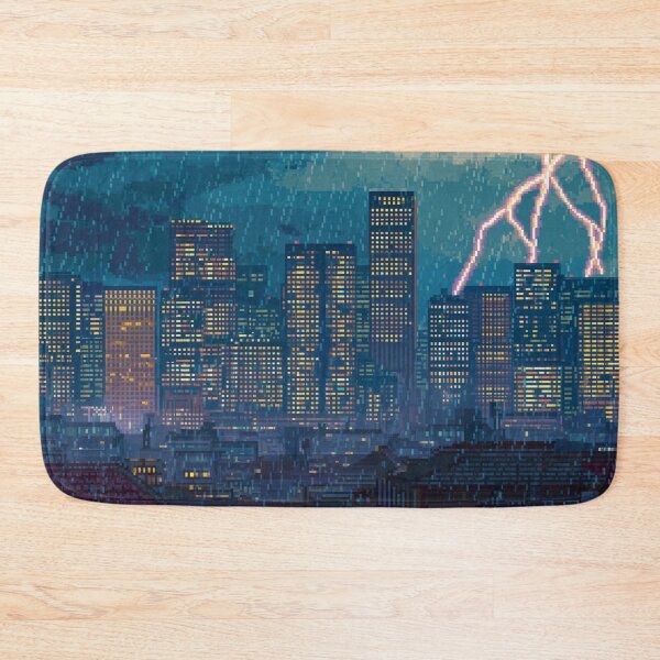 Item preview, Pixel Thunderstorm Over the City designed and sold by Rtymer.