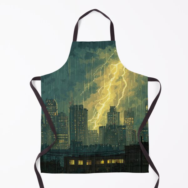 Item preview, Pixel Thunderstorm Over the City designed and sold by Rtymer.