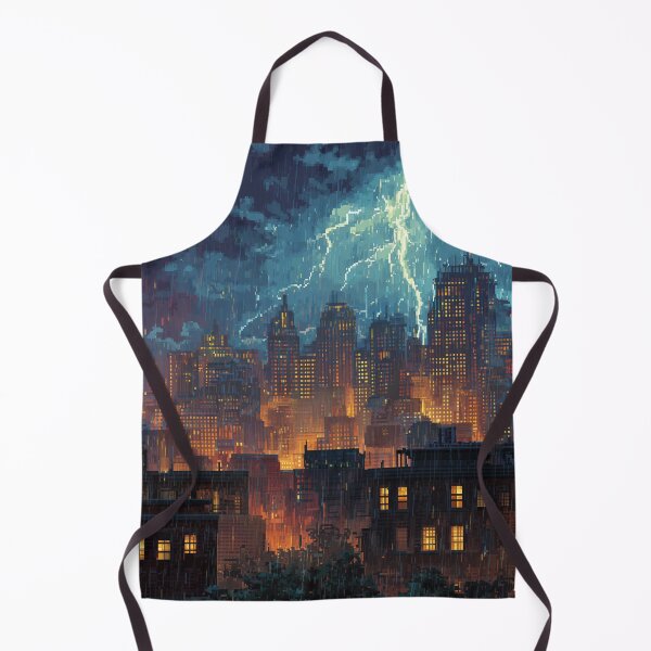 Item preview, Pixel Thunderstorm Over the City designed and sold by Rtymer.