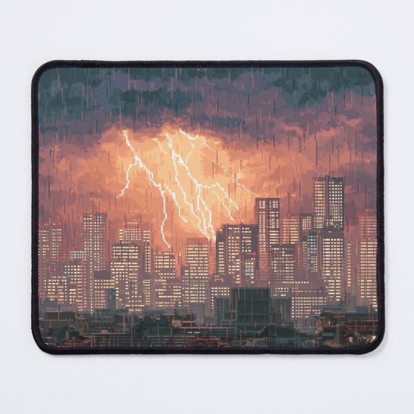 Item preview, Pixel Thunderstorm Over the City designed and sold by Rtymer.