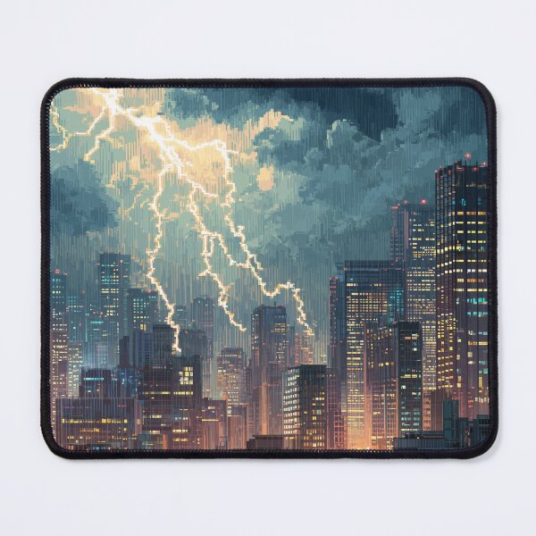 Item preview, Pixel Thunderstorm Over the City designed and sold by Rtymer.
