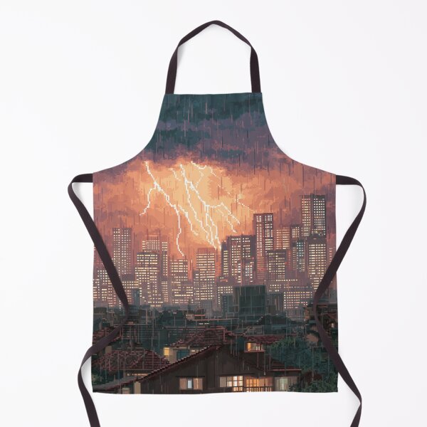 Item preview, Pixel Thunderstorm Over the City designed and sold by Rtymer.
