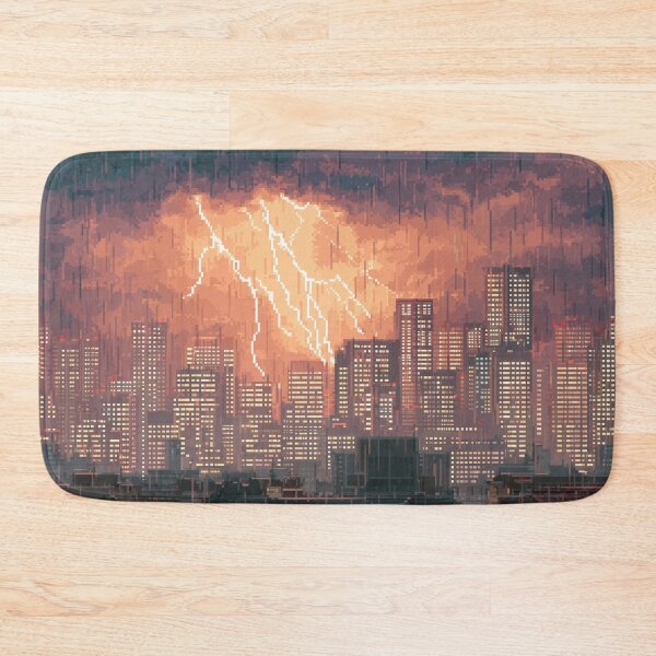 Item preview, Pixel Thunderstorm Over the City designed and sold by Rtymer.