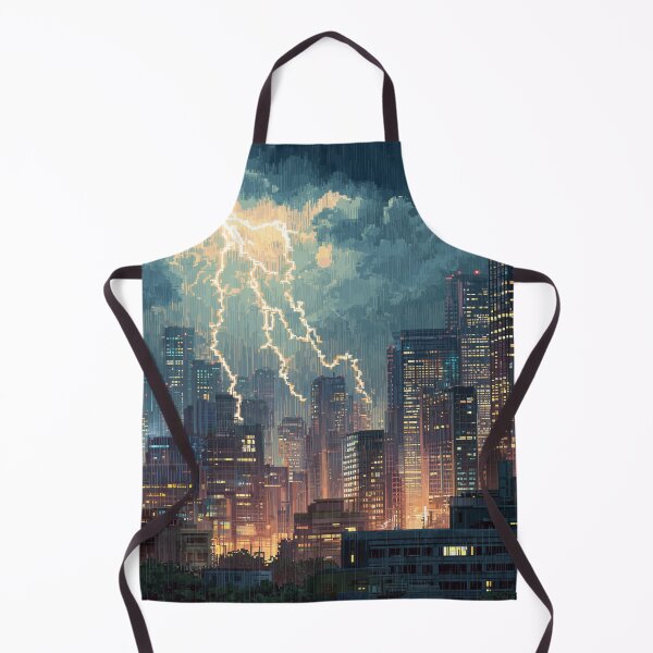 Item preview, Pixel Thunderstorm Over the City designed and sold by Rtymer.