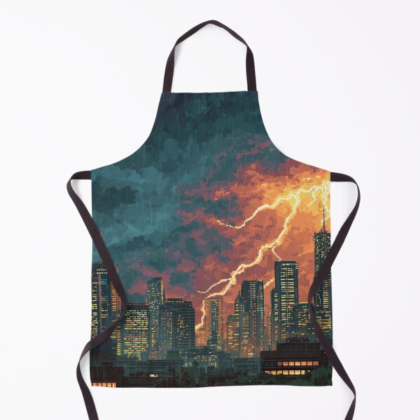 Item preview, Pixel Thunderstorm Over the City designed and sold by Rtymer.