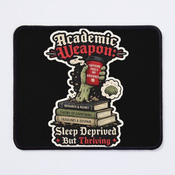 Item preview, Academic Weapon Sleep Deprived But Thriving – Dark Humor Student Art | Zombie Student Gift designed and sold by irfanshikh.