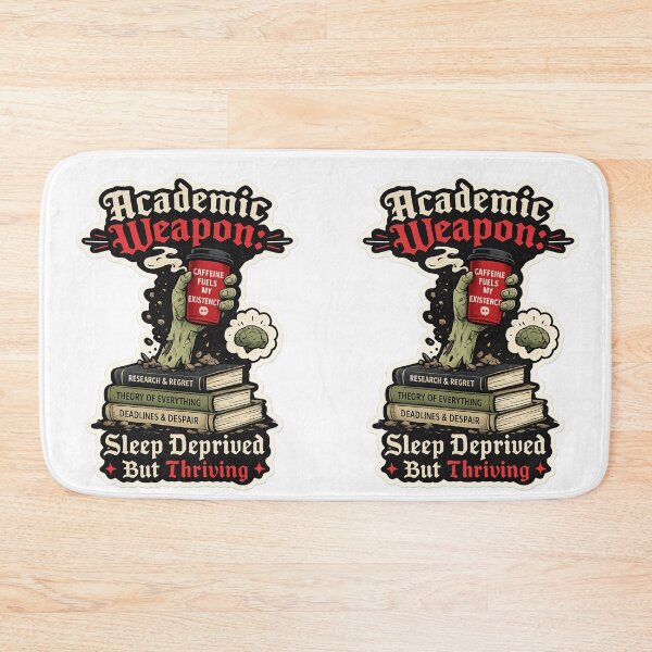 Item preview, Academic Weapon Sleep Deprived But Thriving – Dark Humor Student Art | Zombie Student Gift designed and sold by irfanshikh.