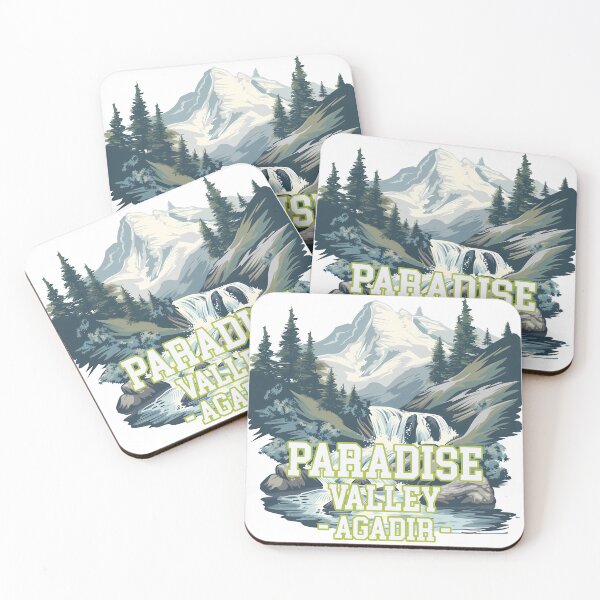 Item preview, Paradise Valley Agadir Morocco Vintage Mountain Waterfall Travel Poster designed and sold by DesignArtist.ia.