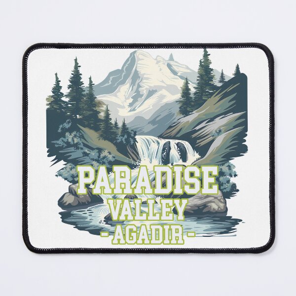 Item preview, Paradise Valley Agadir Morocco Vintage Mountain Waterfall Travel Poster designed and sold by DesignArtist.ia.