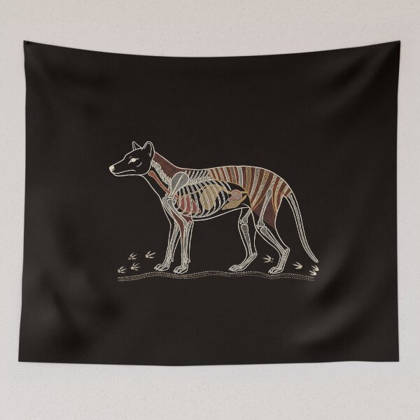 Item preview, Blood and Ochre: Aboriginal X-Ray Style Thylacine (Tasmanian Tiger) Print designed and sold by FreiherrPK.