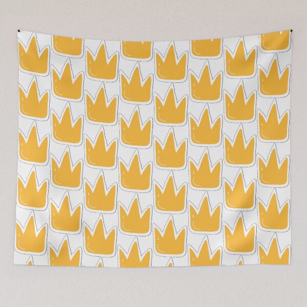 Item preview, “Minimal Crown Abstract Design | Cute Yellow Aesthetic Blob Art | Modern Indie Illustration” designed and sold by priyanshustore.